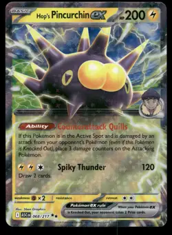 Hop's Pincurchin ex Double Rare ME: Ascended Heroes 068/217 NM Pokemon TCG - Image 1