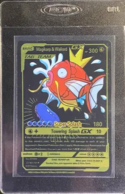 Pokemon Black Foil Fan Art Magikarp & Wailord GX TAG TEAM 161/181 Display Card - Image 4