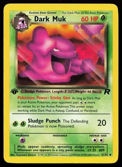 Dark Muk 41/82 1st Edition Uncommon Team Rocket Pokemon Card - Image 1