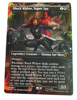 Black Widow, Super Spy (Borderless) (0347) 347 Marvel Super Heroes Foil MTG - Image 1