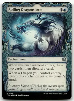 Roiling Dragonstorm (Showcase) #296 (Foil) (NM) Tarkir Dragonstorm TDM Magic MTG - Image 1