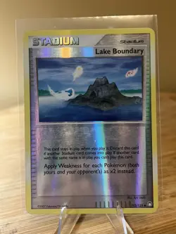 Pokemon TCG Lake Boundary 112/123 Rev Holo Stadium Moderately Played English - Image 1