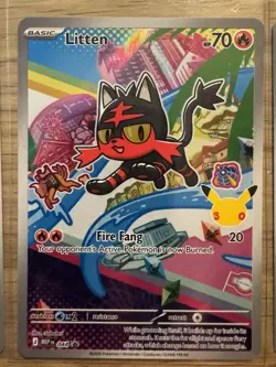 Pokemon First Partner Illustration Series 1 Alola Trio Popplio Litten Rowlet NM - Image 3