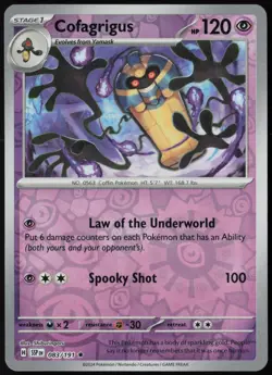 Cofagrigus 083/191 Surging Sparks Rare Reverse Holo Pokemon NM - Image 1