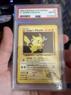Pokemon Lt. Surge's Pikachu Gym Heroes #81 PSA 10 Gem Mint - Image 1