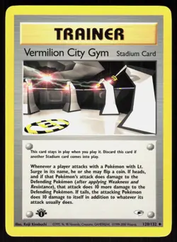 Vermilion City Gym 120/132 Uncommon Gym Heroes Pokemon 1st Edition NM 01-08-01 - Image 1