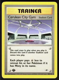 Cerulean City Gym 108/132 Uncommon Gym Heroes Pokemon 1st Edition NM 01-08-36 - Image 1