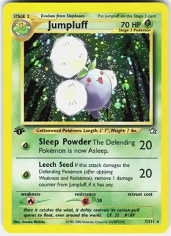 Pokemon Jumpluff 7/111 Holo Rare Neo Genesis Pokemon 1st Edition Holo NM Swirl - Image 1