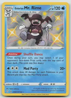 Pokemon Galarian Mr. Rime SV021/SV122 Shining Fates Shiny Vault Holo NM - Image 1