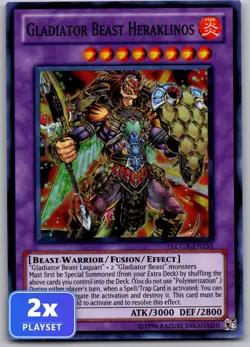 2x Gladiator Beast Heraklinos LCGX-EN253 SR 1st Edition NM - Image 1