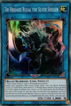 MP21-EN197 TRI-BRIGADE RUGAL THE SILVER SHELLER SUPER RARE 1ST ED YuGiOh CARD - Image 1