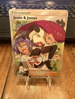 Pokemon Jessie & James 58/68 Hidden Fates Full Art Holo Rare Trainer Card - Image 1