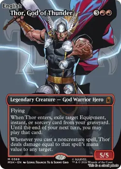 Thor, God of Thunder (Borderless) (0369) EN [MSH - 369] - NM TCG MTG - Image 1