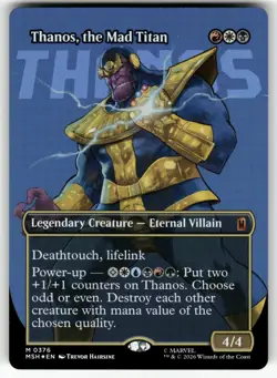 Thanos, the Mad Titan (FOIL + Borderless) 376 Marvel Super Heroes MTG NM - Image 1
