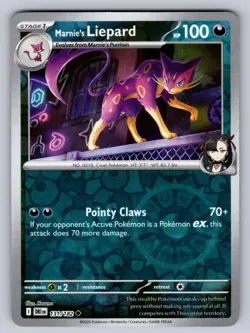 Marnie's Liepard 131/182 Uncommon Destined Rivals Pokemon Reverse Holo LP - Image 1