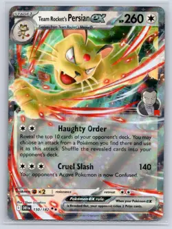 Team Rocket's Persian ex 150/182 Double Rare Destined Rivals Pokemon Holo NM - Image 1