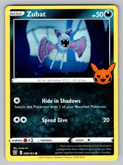 Zubat 089/163 Promo Trick or Trade BOOster Pokemon Lightly Played - Image 1