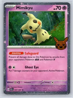Mimikyu 037/091 (Cosmos Holo) Rare Trick or Trade BOOster 2024 Pokemon NM - Image 1