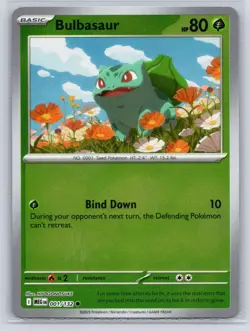 Bulbasaur 001/132 Common Mega Evolution Pokemon Reverse Holo Near Mint - Image 1