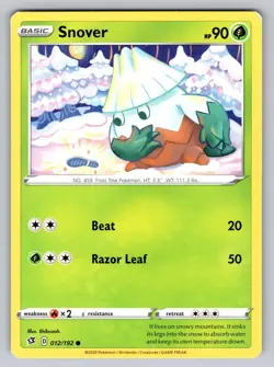 Snover 012/192 Common Rebel Clash Pokemon Lightly Played - Image 1