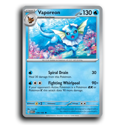 Vaporeon 134/165 Holo Rare 151 Pokemon NM - Image 1