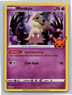 Mimikyu 081/189 Rare Darkness Ablaze Trick or Trade Holo Pokemon Lightly Played - Image 1