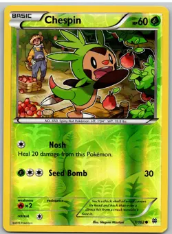 Chespin 7/162 Common BREAKthrough Pokemon Reverse Holo - Image 1