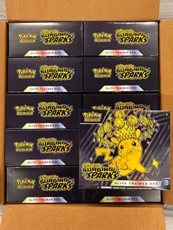 Pokemon Surging Sparks Elite Trainer CASE (10 Boxes) Factory Sealed - Image 1