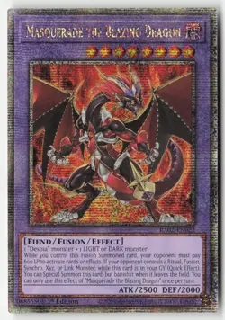 Yugioh - Masquerade the Blazing Dragon (Quarter Century Secret Rare) RA02-EN022 - Image 1