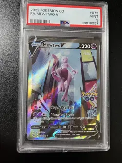 2022 MEWTWO V PSA 9 Pokemon Go 072/078 ALT FULL ART Alternative MINT #72 - Image 1