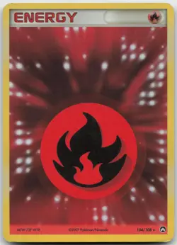 Fire Energy 104/108 Holo Rare Power Keepers Pokemon Holo Heavily Played - Image 1