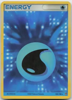 Water Energy 105/108 Holo Rare Power Keepers Pokemon Holo Heavily Played - Image 1