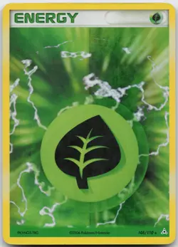 Grass Energy 105/110 Holo Rare Holon Phantoms Pokemon Holo Heavily Played - Image 1