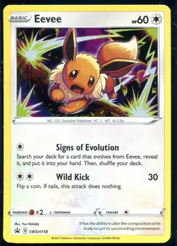 EEVEE SWSH118 PROMO SWSH BLACK STAR COSMOS HOLO Pokemon NEAR MINT - Image 1