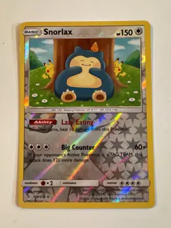 Pokemon Snorlax 158/214 Sm-Unbroken Bonds Reverse Holo Rare Basic 150 HP English - Image 1