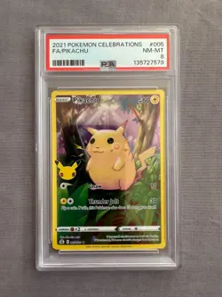 PSA 8 Pikachu Pokemon Card TCG - 2021 Celebrations Set #005/025 - Image 1