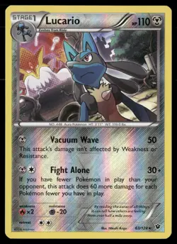 Lucario 63/124 Holo Rare Fates Collide Pokemon Reverse Holo LP - Image 1