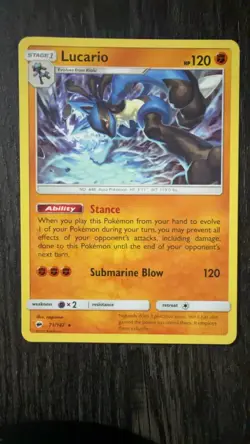 Lucario (SM - Burning Shadows) 71 Rare Deck Exclusives Pokemon Near Mint - Image 1