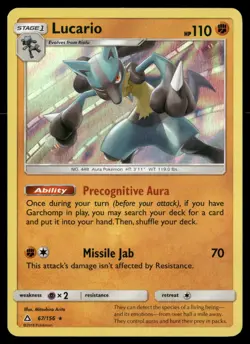 Lucario 67/156 Holo Rare Ultra Prism Pokemon Holo Near Mint - Image 1