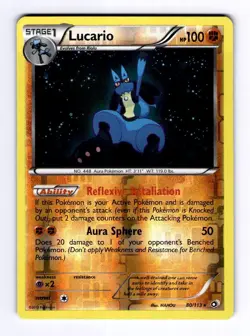 Lucario Legendary Treasures #80 (2013) Reverse Holo LP Pokemon - Image 1