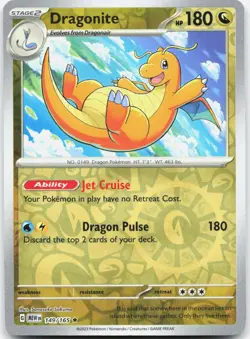 Dragonite 149/165 Rare 151 Pokemon Reverse Holo NM/M - Image 1