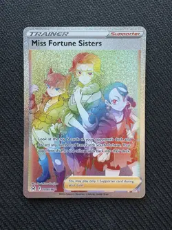 Miss Fortune Sisters 209/196 - Secret Rare Full Art Rainbow Pokemin TCG Card NM - Image 1