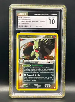Dark Tyranitar 20/109 Reverse Holo- 2004 Pokemon EX Team Rocket Returns- CGC 10 - Image 1