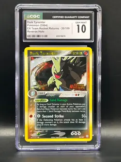 Dark Tyranitar 20/109 Reverse Holo- 2004 Pokemon EX Team Rocket Returns- CGC 10 - Image 2