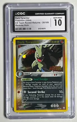Dark Tyranitar 20/109 Reverse Holo- 2004 Pokemon EX Team Rocket Returns- CGC 10 - Image 4