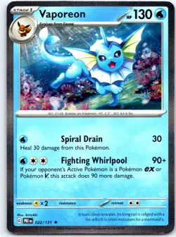 Vaporeon 022/131 Holo Rare Prismatic Evolutions Pokemon Holo NM - Image 1