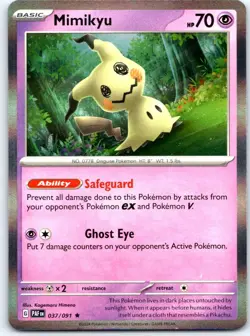 Mimikyu 037/091 Rare Paldean Fates Pokemon Holo NM - Image 1