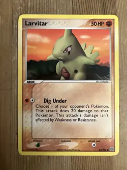 Larvitar - 52/106 - Common VLP, English Pokemon EX Emerald - Image 1