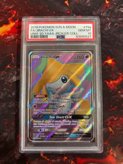 2019 Pokemon Sun & Moon Jirachi GX #79a PSA 10 Promo - Image 1