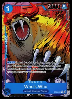 Whos Who - OP04-051 - NM - Rare - Alternate Art - One Piece - OP1-40 - Image 1